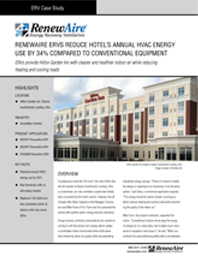 RenewAire ERVs Reduce Hotel’s Annual HVAC Energy Use by 34% Compared to Conventional Equipment