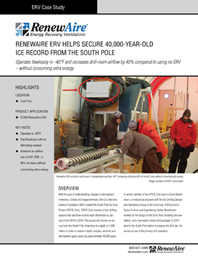 RenewAire ERV Helps Secure 40,000-Year-Old Ice Record From The South Pole