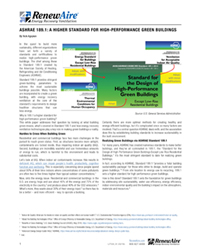 ASHRAE 189.1: A Higher Standard for High-Performance Green Buildings