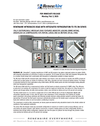 2020 January RenewAire Introduces DOAS with Integrated Refrigeration to its DN Series Press Release