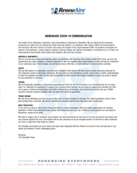2020 March RenewAire COVID-19 Communication