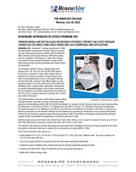 2020 RenewAire Introduces EV Series Premium ERV Press Release