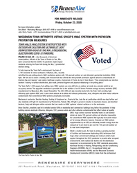 2020 Wisconsin Town Retrofits Voting Space’s HVAC System with Pathogen Prevention Measures Press Release