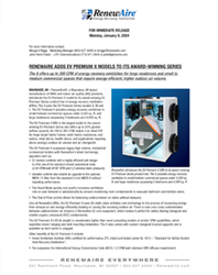 RenewAire Adds EV Premium X Models to its Award-winning Series