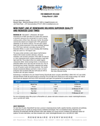 New Paint Line Delivers Superior Quality and Reduced Lead Times Press Release