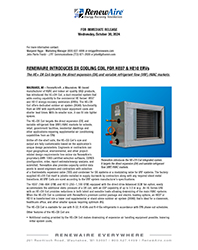 RENEWAIRE INTRODUCES DX COIL FOR HE ERVs